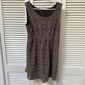 Cotton Lace Dress Taupe Gray Fully Lined Valerie Bertinelli NWT Size 14